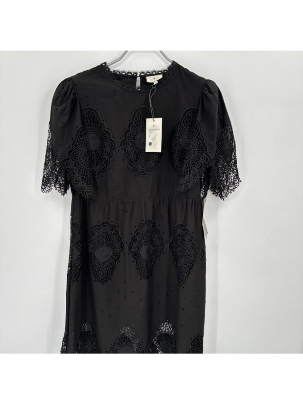Tuckernuck Black Catalina Midi Dress size M Medium NWT Lace Crochet Long - Picture 2 of 8